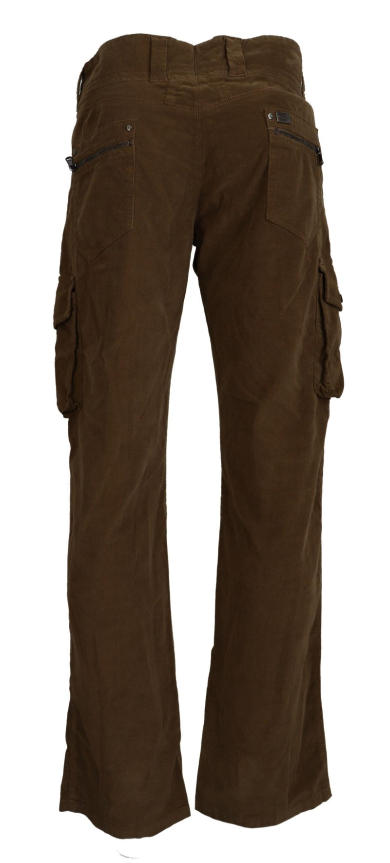 Ermanno Scervino bruine katoenen corduroy cargobroek