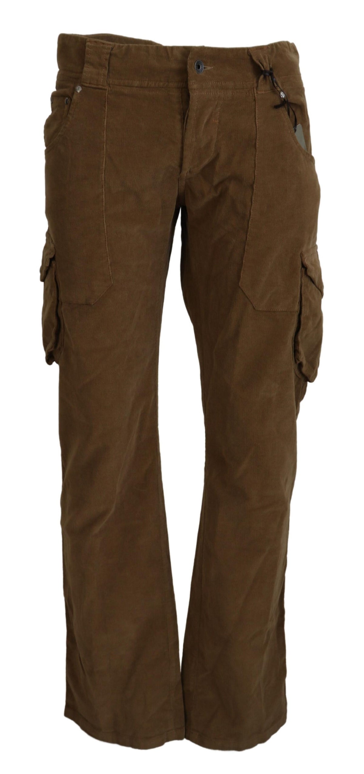 Pantalon cargo en coton cordé couleur marron d'Ermanno Scervino