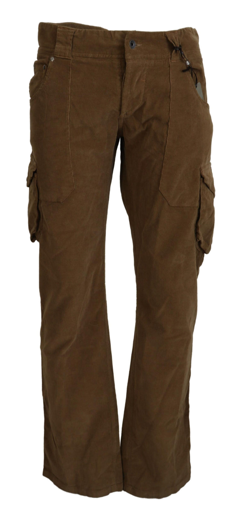 Ermanno Scervino bruine katoenen corduroy cargobroek
