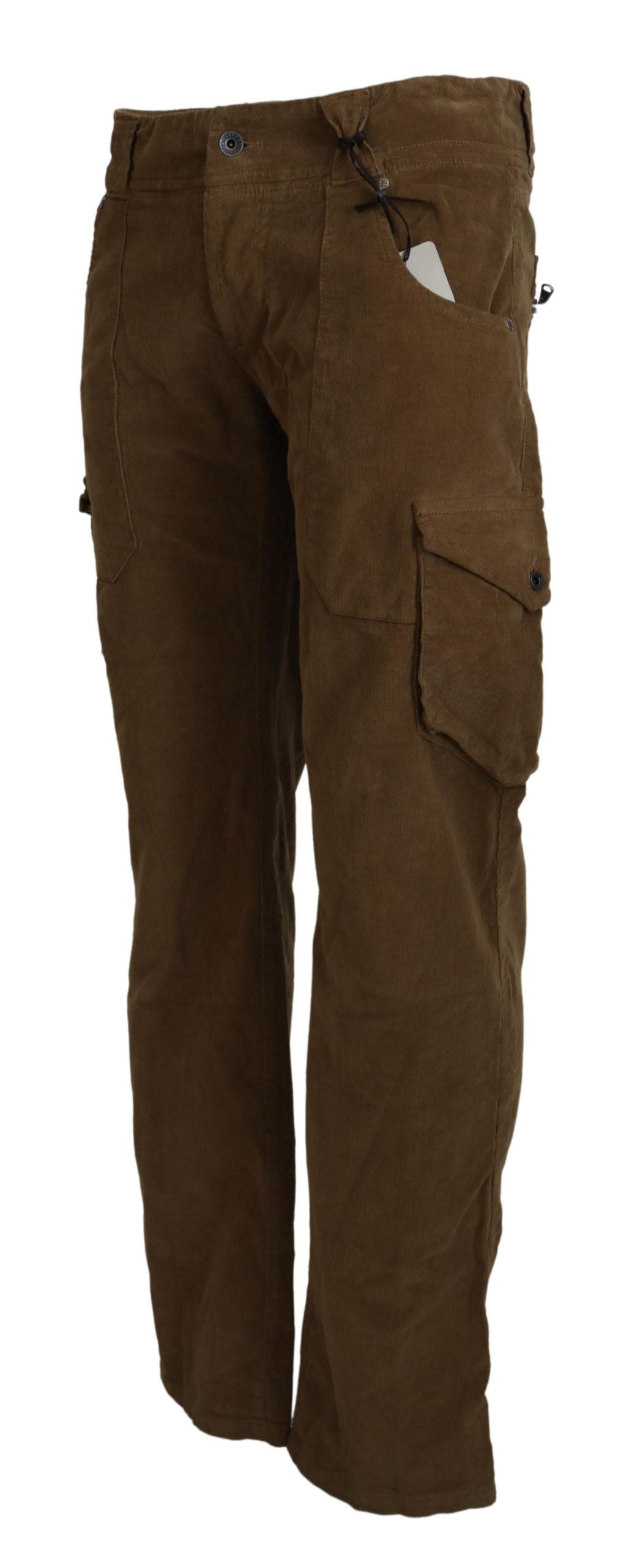 Pantalon cargo en coton cordé couleur marron d'Ermanno Scervino