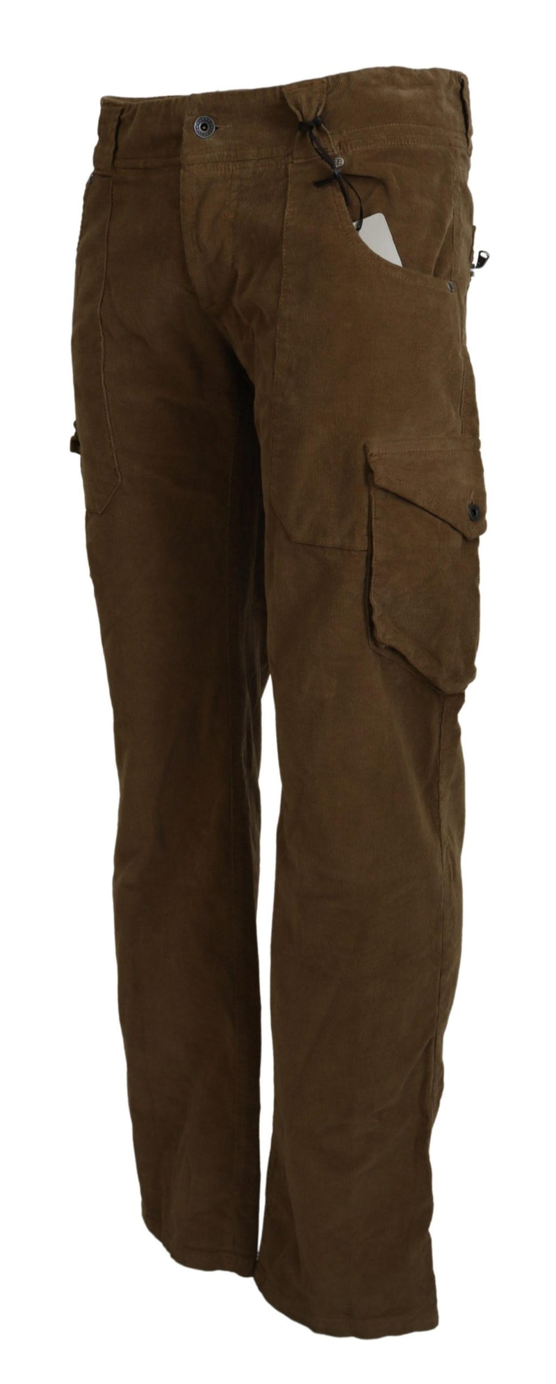 Ermanno Scervino bruine katoenen corduroy cargobroek