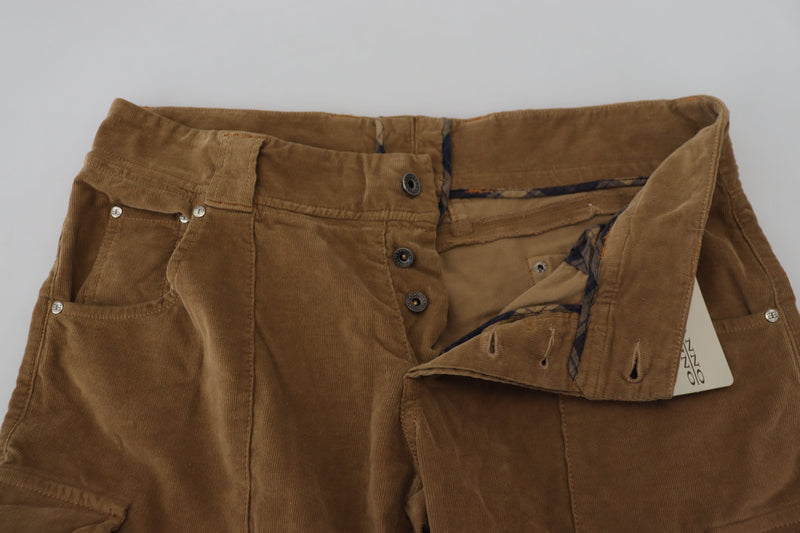 Ermanno Scervino bruine katoenen corduroy cargobroek