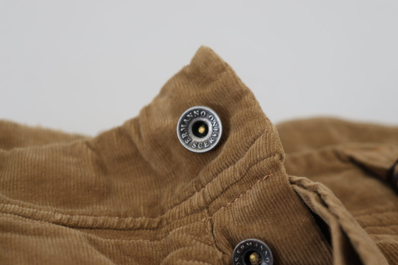 Ermanno Scervino bruine katoenen corduroy cargobroek