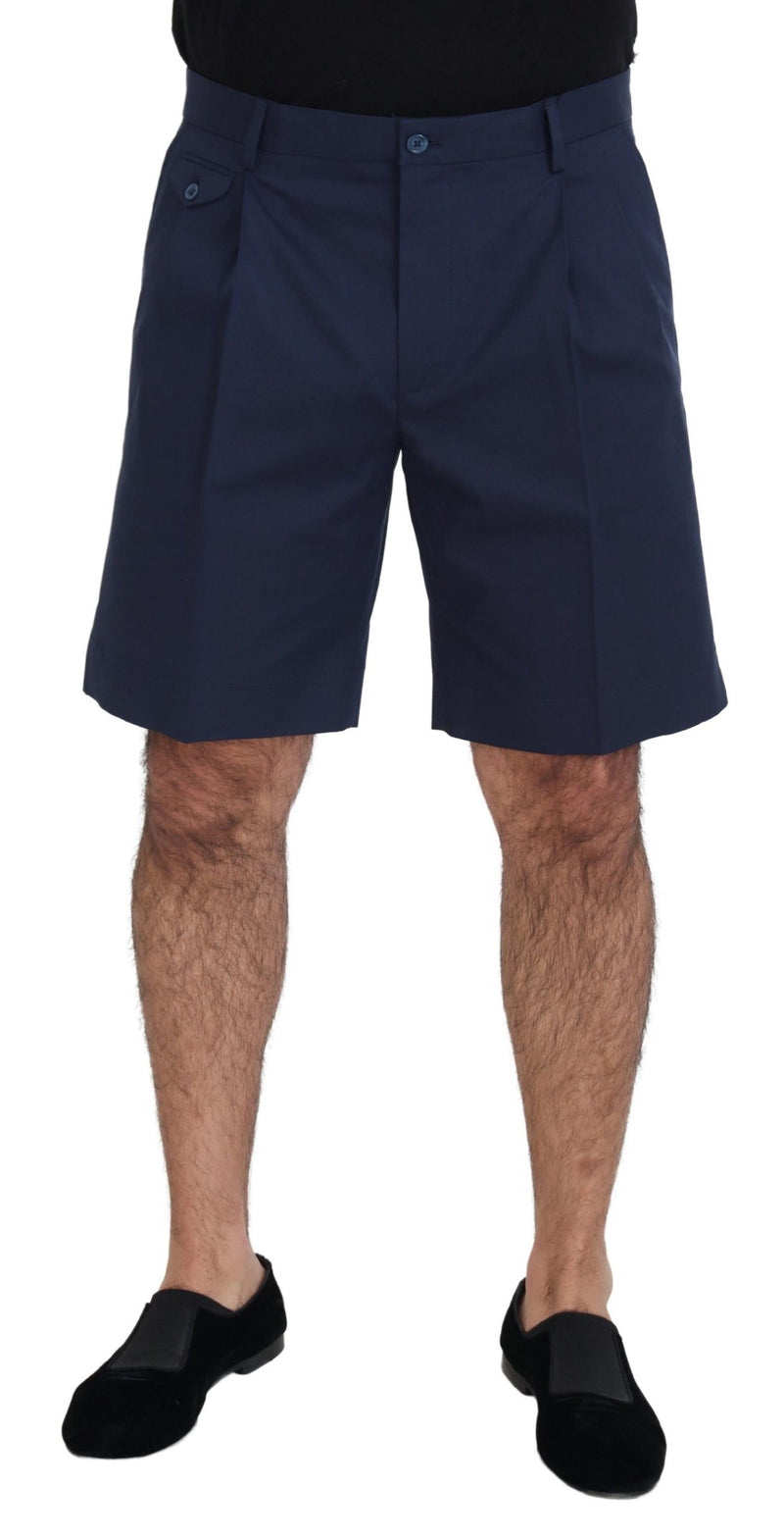 Shorts décontractés en coton extensible bleu chiné Dolce &amp; Gabbana
