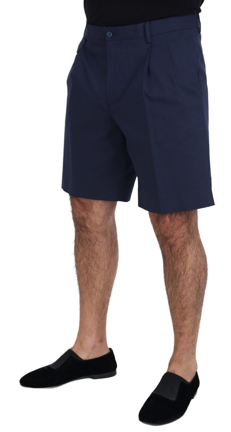 Shorts décontractés en coton extensible bleu chiné Dolce &amp; Gabbana