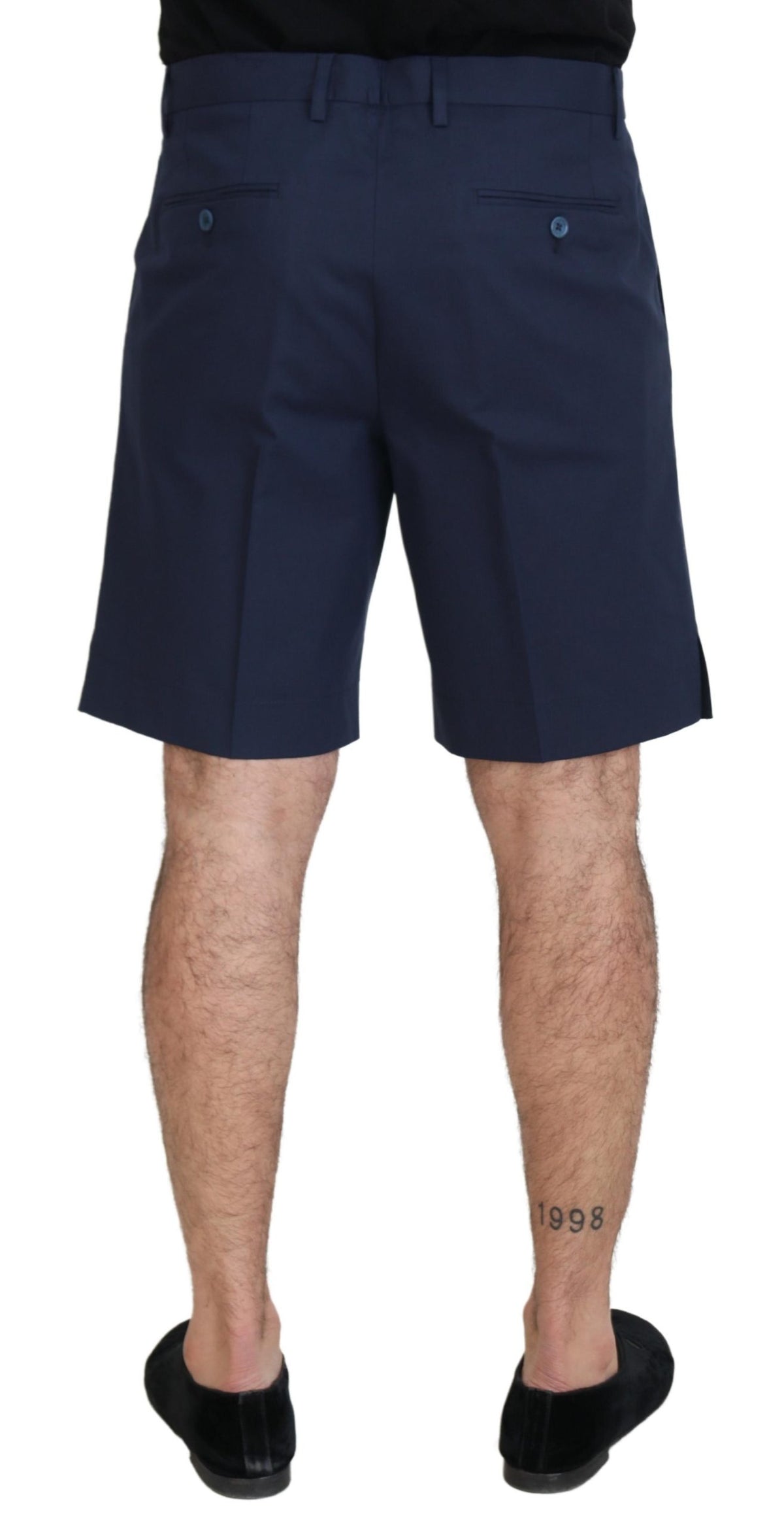 Shorts décontractés en coton extensible bleu chiné Dolce &amp; Gabbana