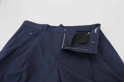 Shorts décontractés en coton extensible bleu chiné Dolce &amp; Gabbana