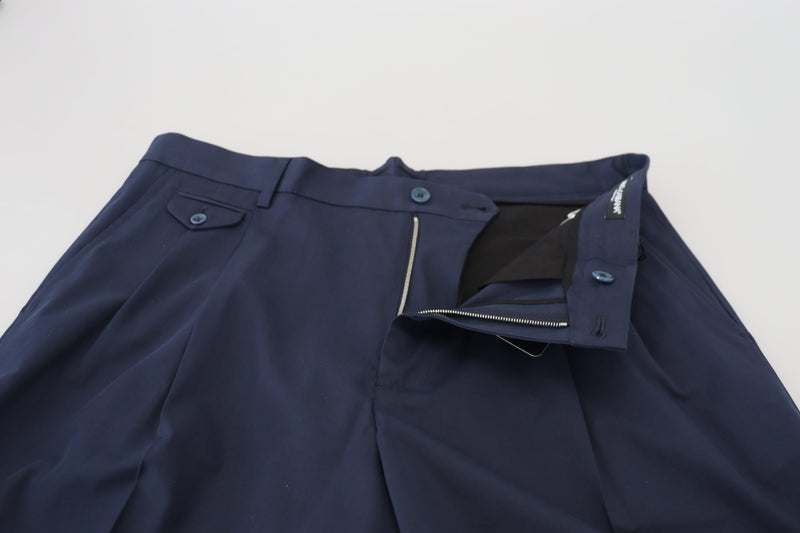 Shorts décontractés en coton extensible bleu chiné Dolce &amp; Gabbana