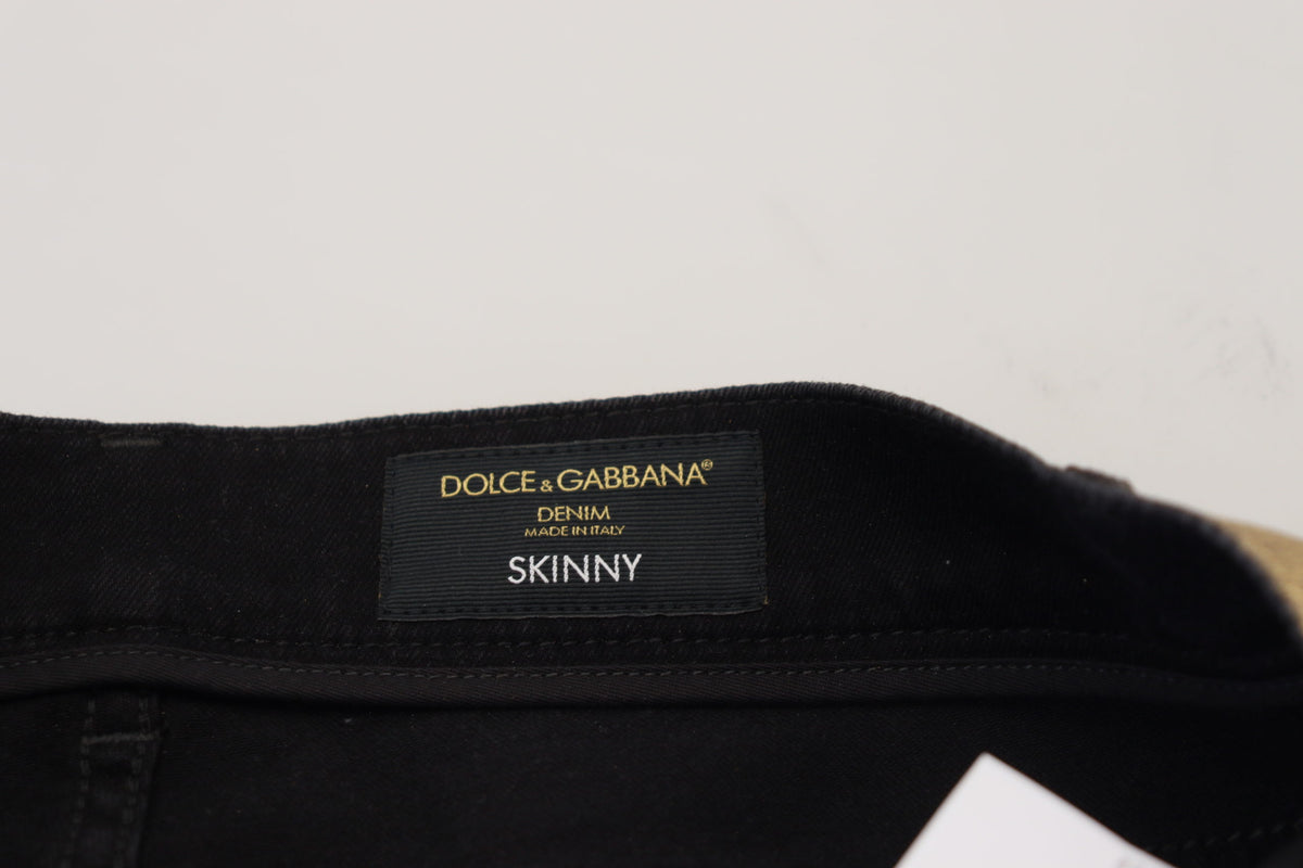 Jeans skinny en coton doré et délavé pour homme de Dolce &amp; Gabbana