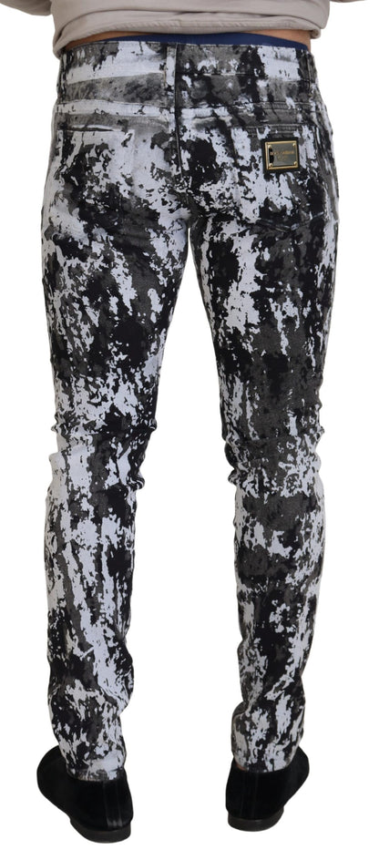 Jeans skinny en coton multicolore à motif tie-dye de Dolce &amp; Gabbana