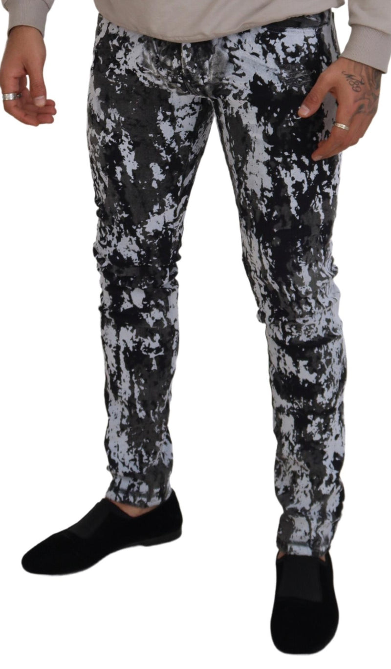 Jeans skinny en coton multicolore à motif tie-dye de Dolce &amp; Gabbana