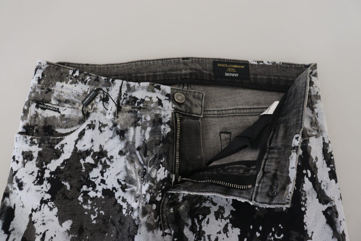 Jeans skinny en coton multicolore à motif tie-dye de Dolce &amp; Gabbana