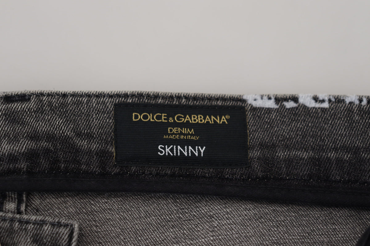 Jeans skinny en coton multicolore à motif tie-dye de Dolce &amp; Gabbana