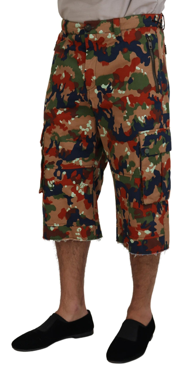 Shorts cargo en coton multicolore à motif camouflage de Dolce &amp; Gabbana