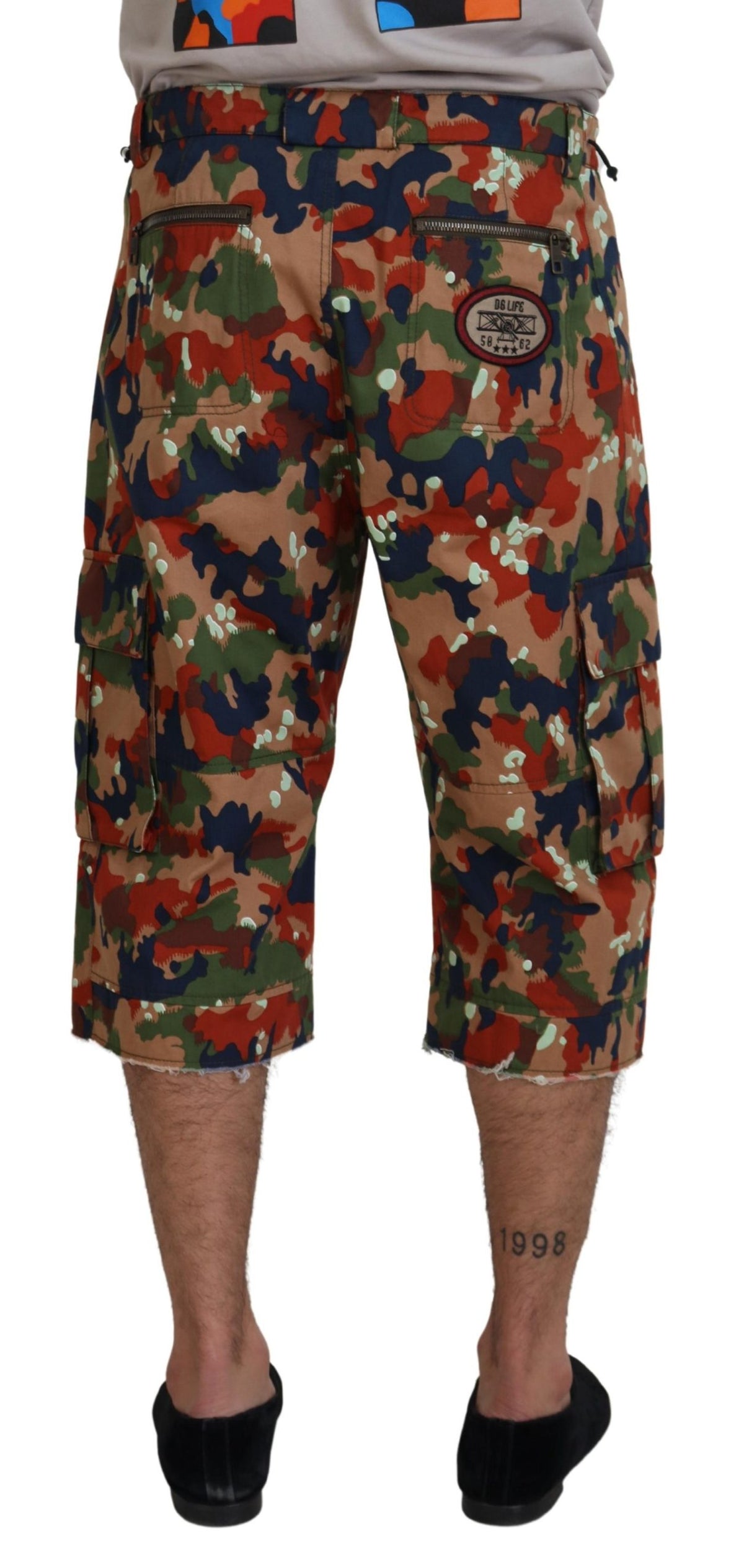 Shorts cargo en coton multicolore à motif camouflage de Dolce &amp; Gabbana