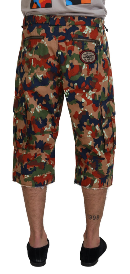 Multicolor katoenen camouflage cargo shorts van Dolce &amp; Gabbana