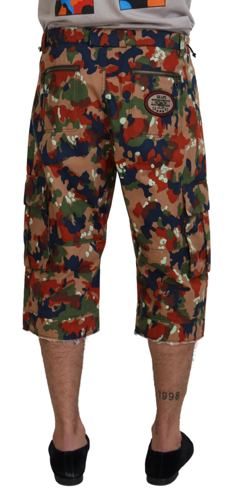 Shorts cargo en coton multicolore à motif camouflage de Dolce &amp; Gabbana