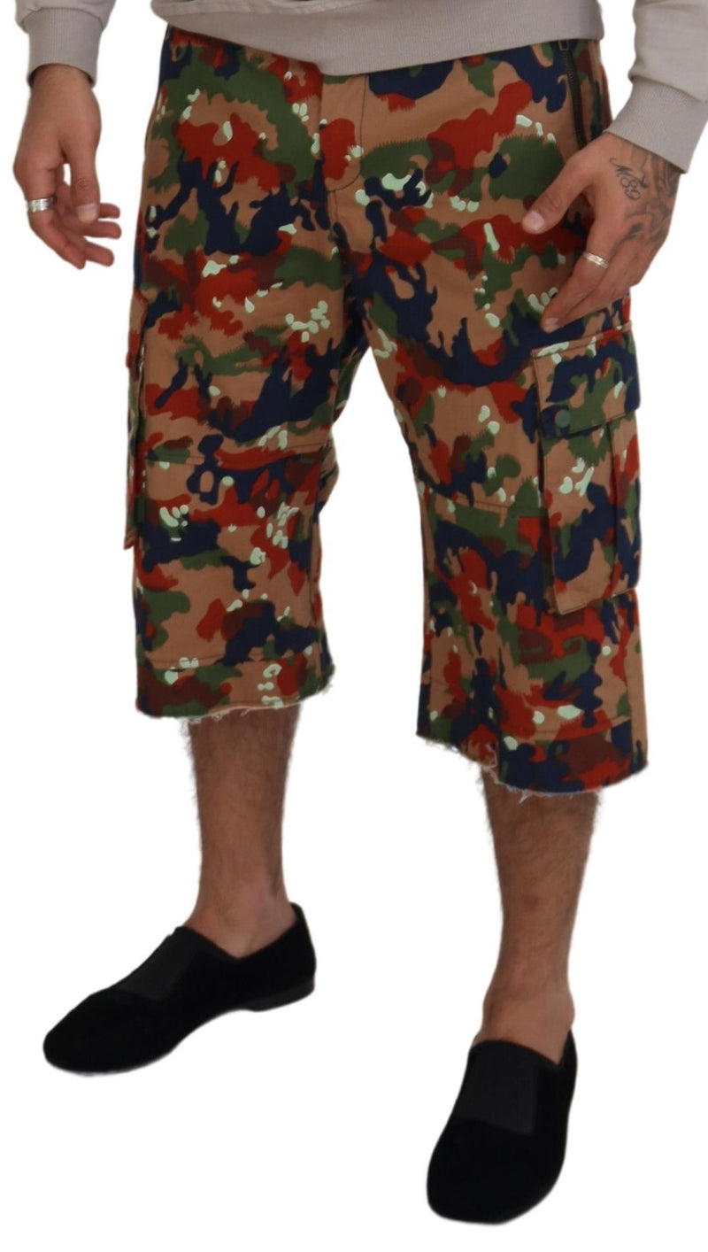 Shorts cargo en coton multicolore à motif camouflage de Dolce &amp; Gabbana