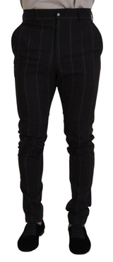 Pantalon Chino Formel Noir en Laine Dolce &amp; Gabbana pour Homme