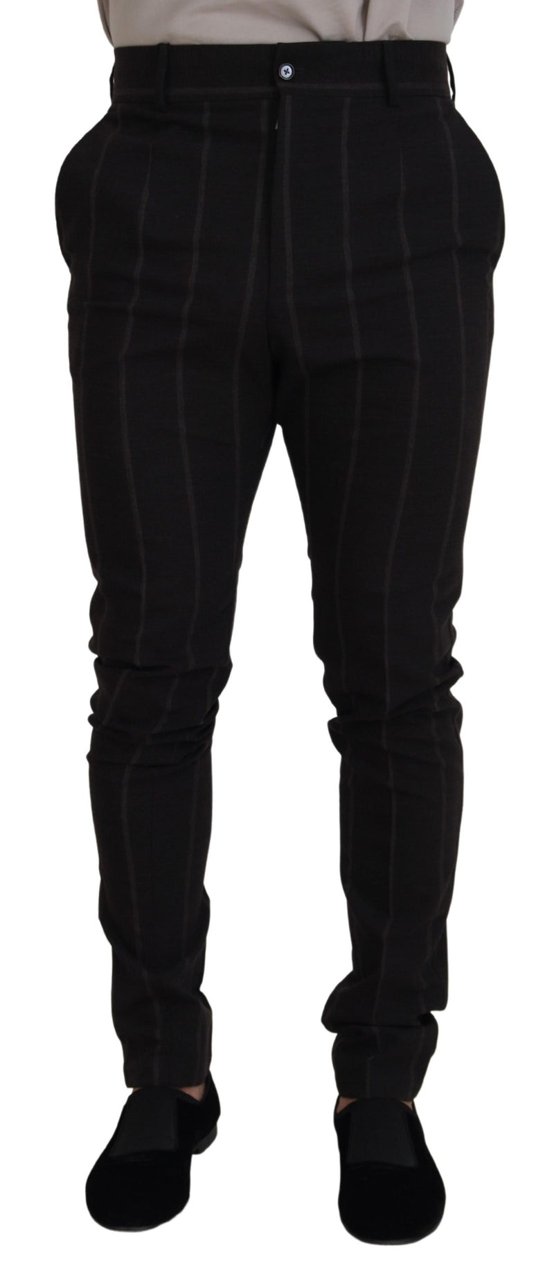 Pantalon Chino Formel Noir en Laine Dolce &amp; Gabbana pour Homme