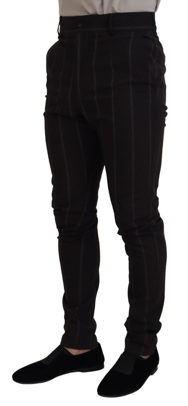 Pantalon Chino Formel Noir en Laine Dolce &amp; Gabbana pour Homme