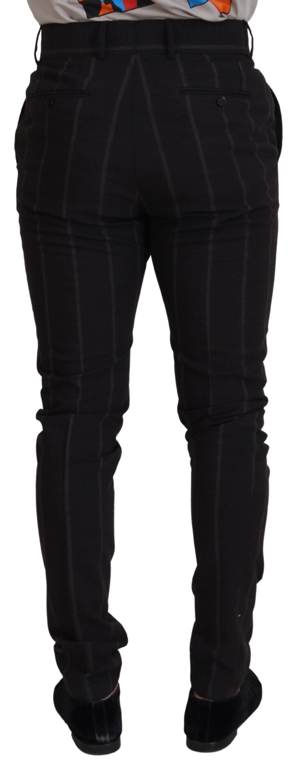 Pantalon Chino Formel Noir en Laine Dolce &amp; Gabbana pour Homme