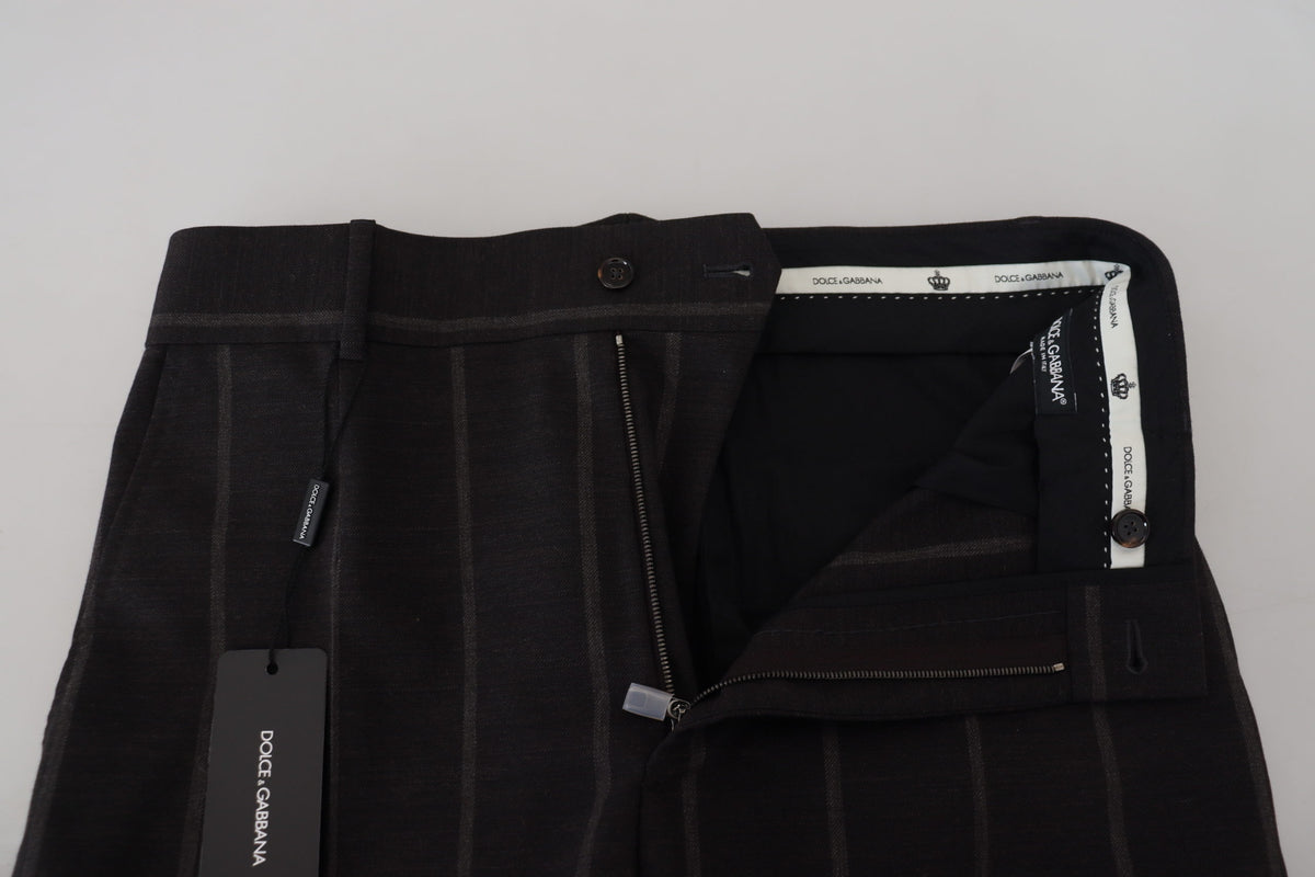 Pantalon Chino Formel Noir en Laine Dolce &amp; Gabbana pour Homme