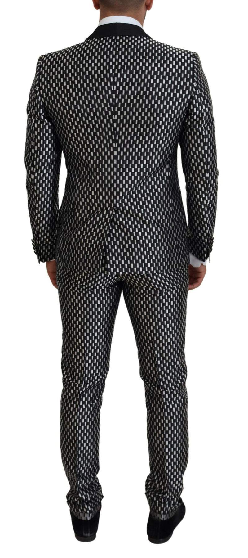 Dolce & Gabbana MARTINI Slim Fit Suit - Black White Silk