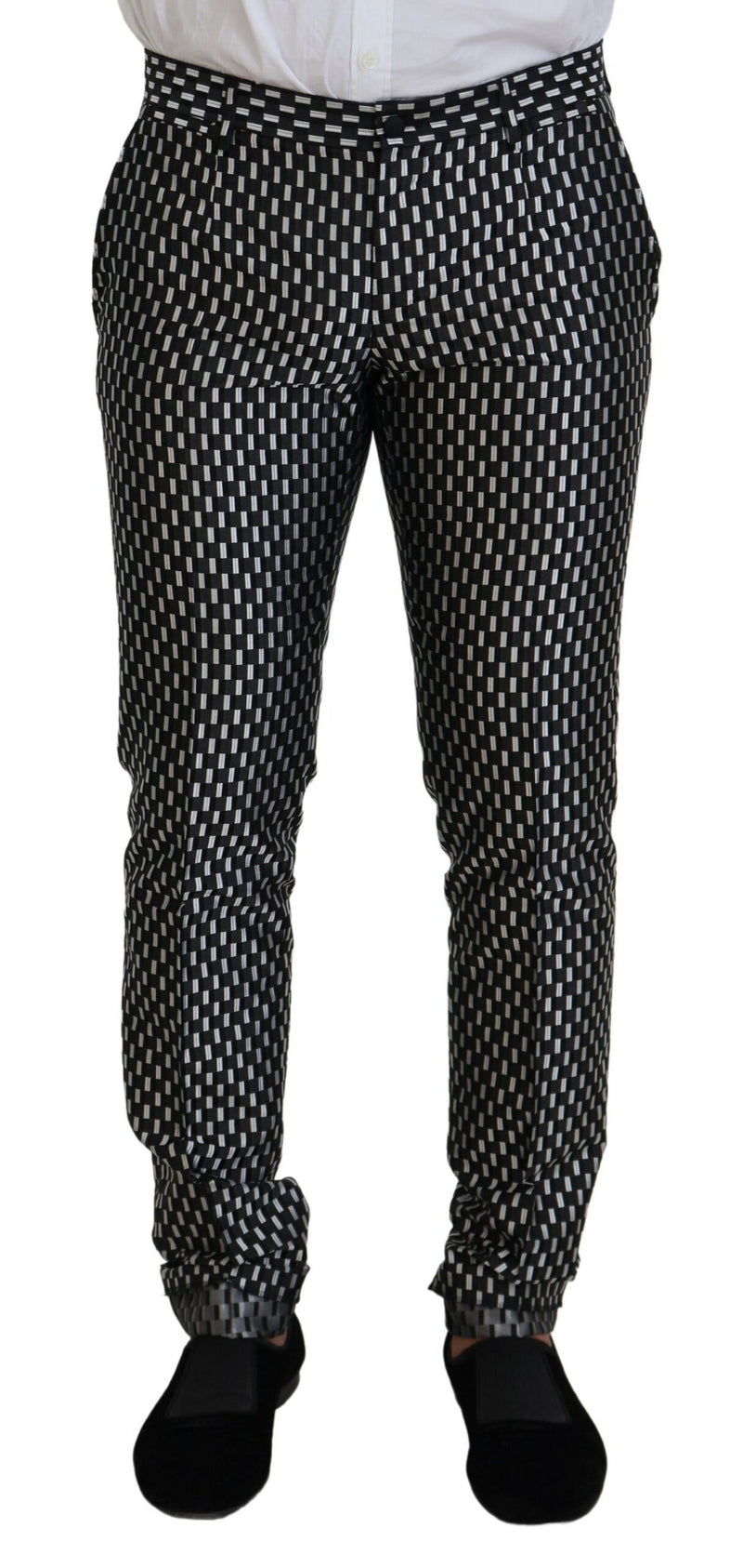 Dolce & Gabbana MARTINI Slim Fit Suit - Black White Silk