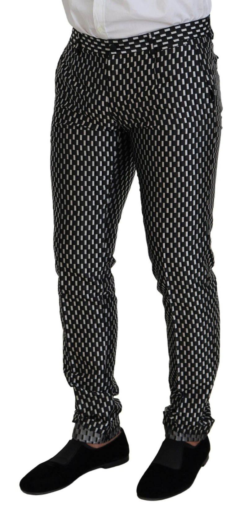Dolce & Gabbana MARTINI Slim Fit Suit - Black White Silk