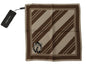 Foulard carré Dolce & Gabbana à rayures marron et logo DG pour homme