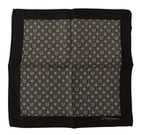 Foulard carré noir à motifs et logo DG Dolce &amp; Gabbana