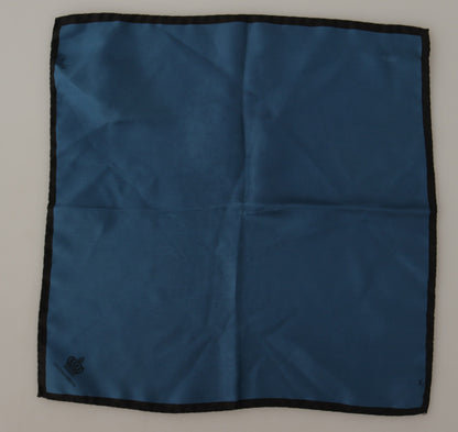 Foulard carré imprimé couronne DG noir et bleu Dolce & Gabbana