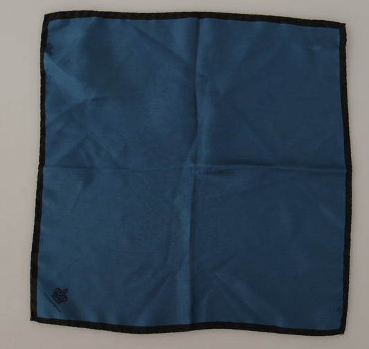 Foulard carré imprimé couronne DG noir et bleu Dolce & Gabbana