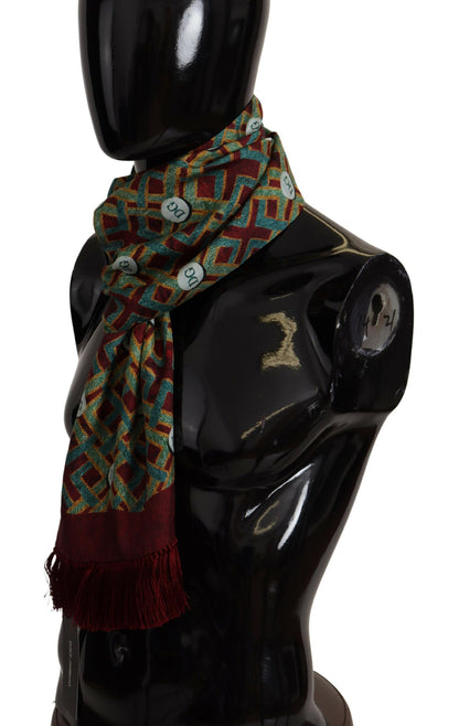 Dolce & Gabbana Écharpe à franges multicolore avec logo DG