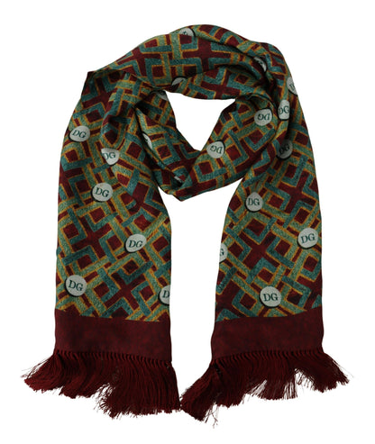 Dolce & Gabbana Écharpe à franges multicolore avec logo DG