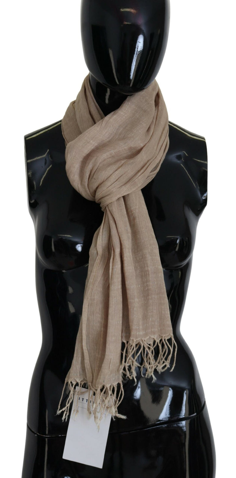 Foulard Frangé Beige en Coton de Costume National