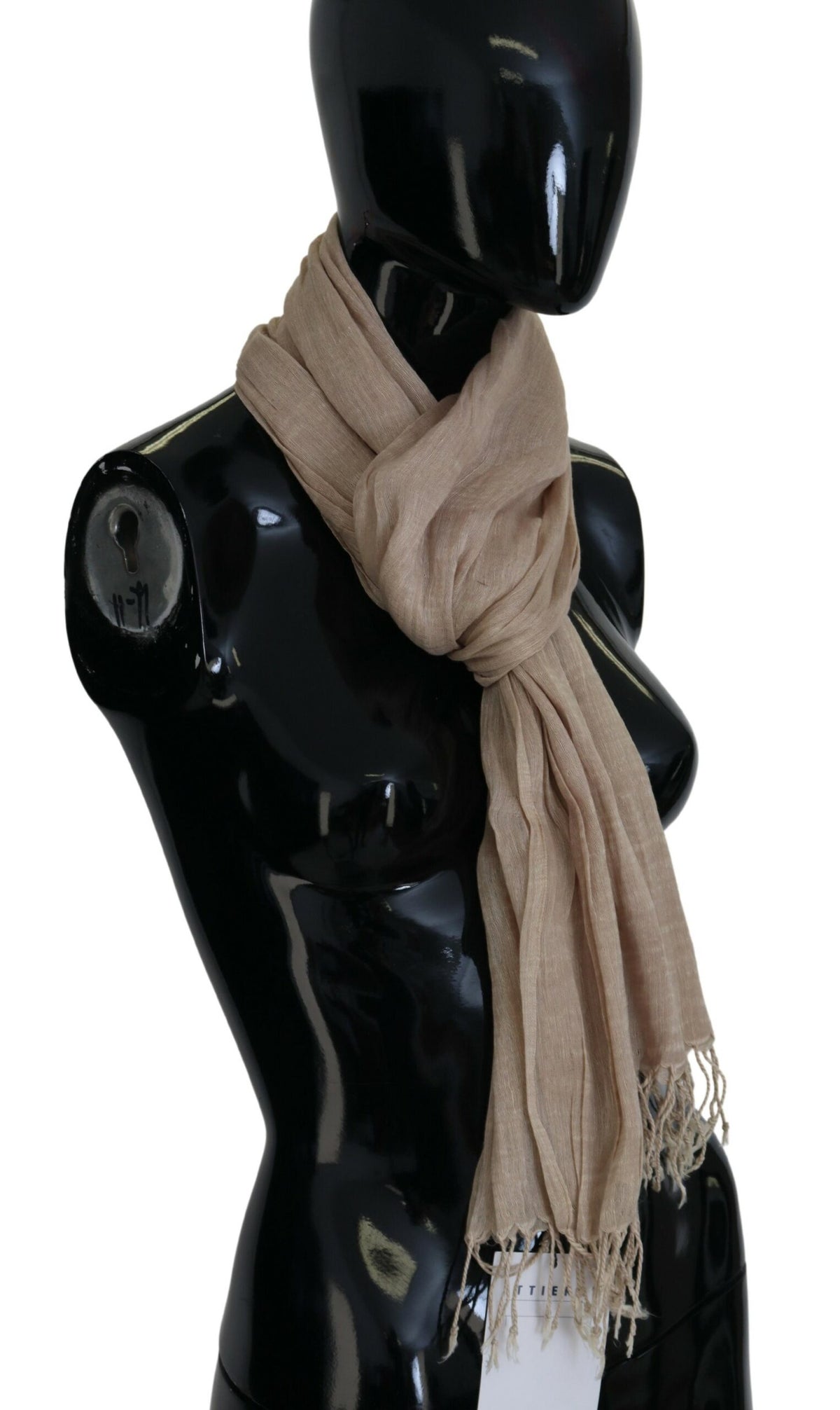 Foulard Frangé Beige en Coton de Costume National