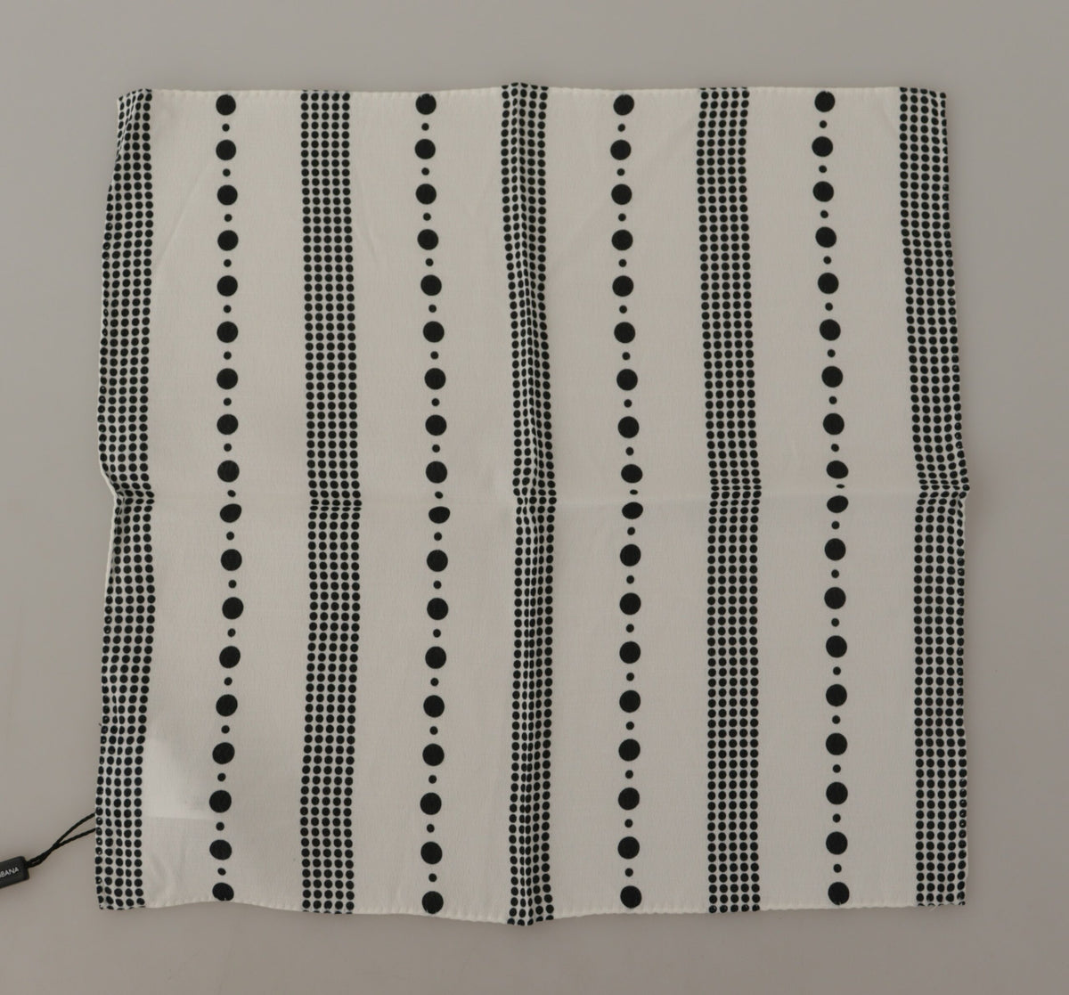 Dolce & Gabbana White Dotted Stripes Square Handkerchief Scarf