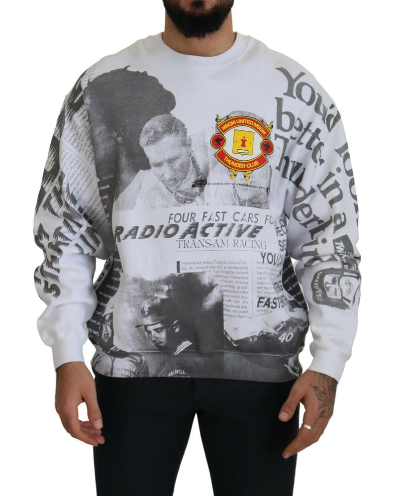 MSGM wit katoenen sweatshirt met ronde hals.