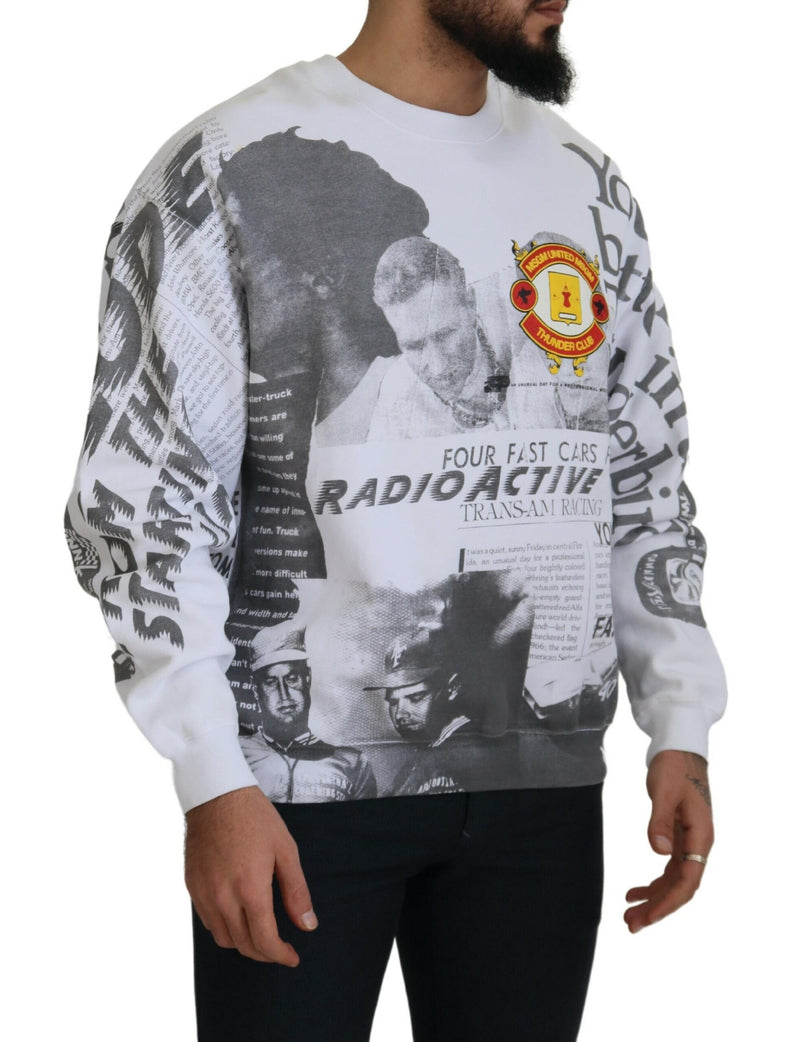MSGM wit katoenen sweatshirt met ronde hals.