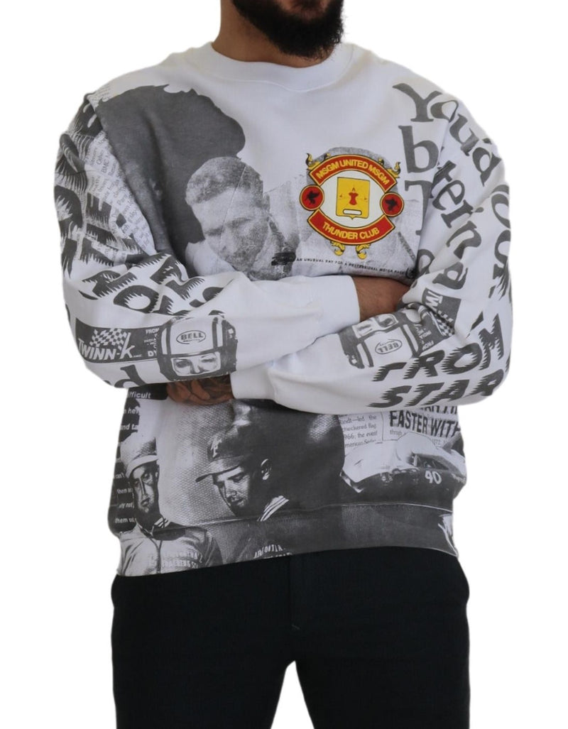 MSGM wit katoenen sweatshirt met ronde hals.
