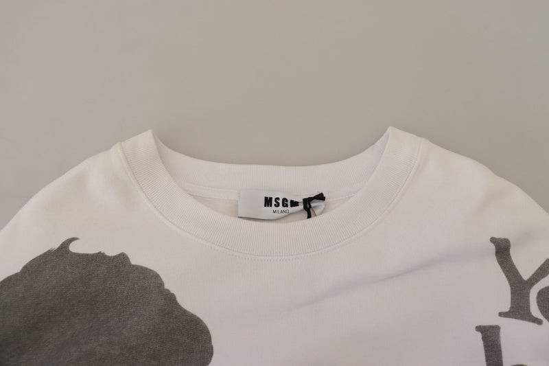 MSGM wit katoenen sweatshirt met ronde hals.
