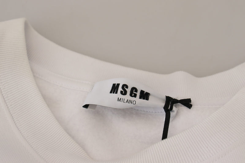 MSGM wit katoenen sweatshirt met ronde hals.