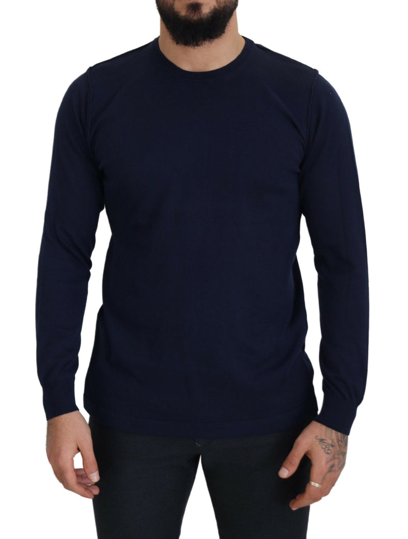 Paolo Pecora Milano Blauwe Crewneck Trui van Katoen