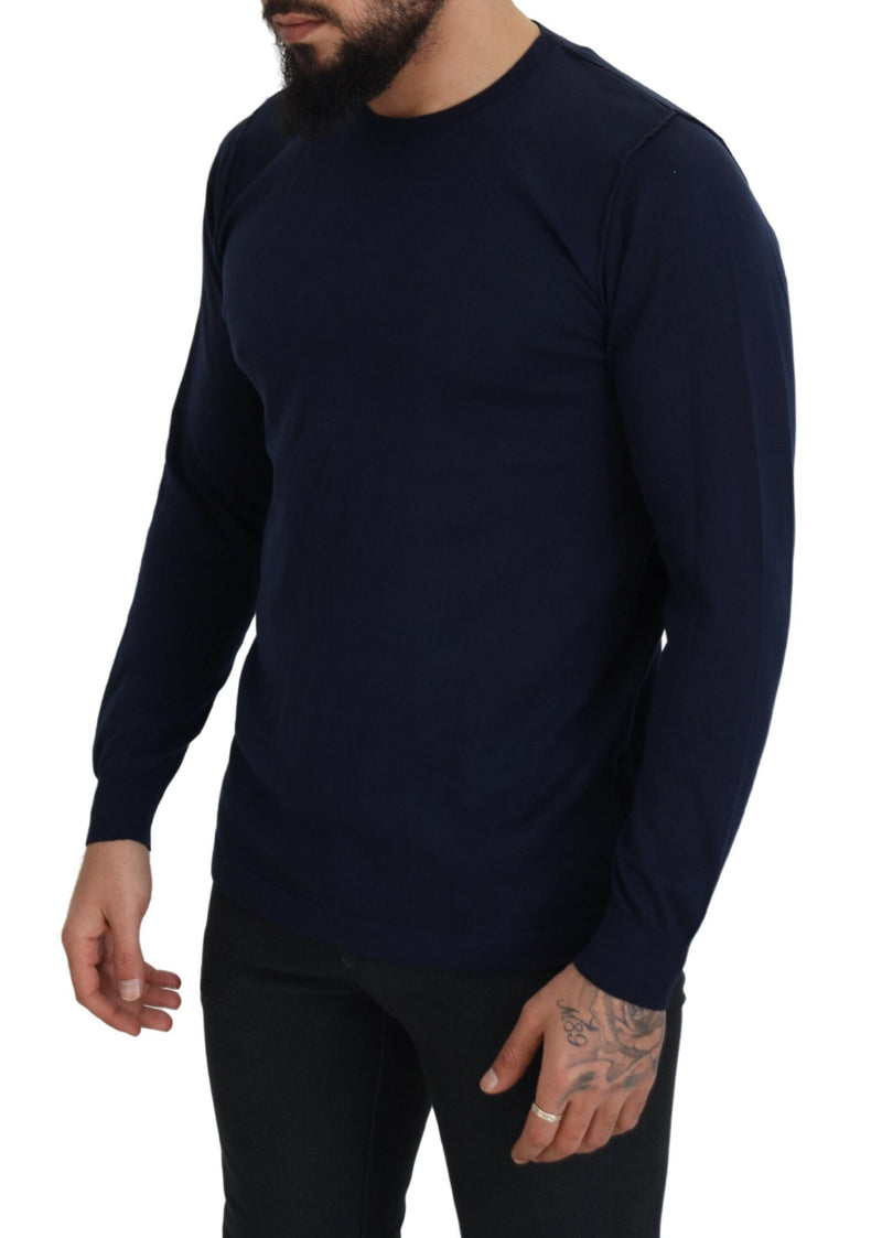 Paolo Pecora Milano Blauwe Crewneck Trui van Katoen
