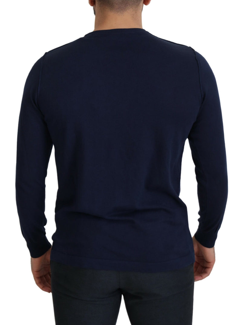 Paolo Pecora Milano Blauwe Crewneck Trui van Katoen