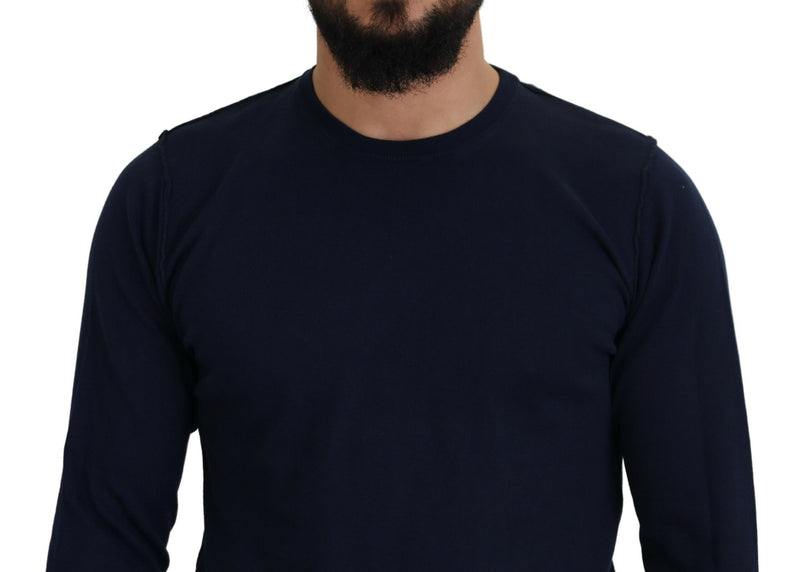 Paolo Pecora Milano Blauwe Crewneck Trui van Katoen
