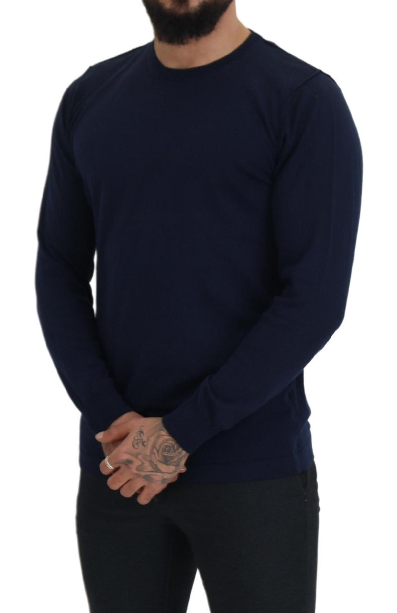 Paolo Pecora Milano Blauwe Crewneck Trui van Katoen
