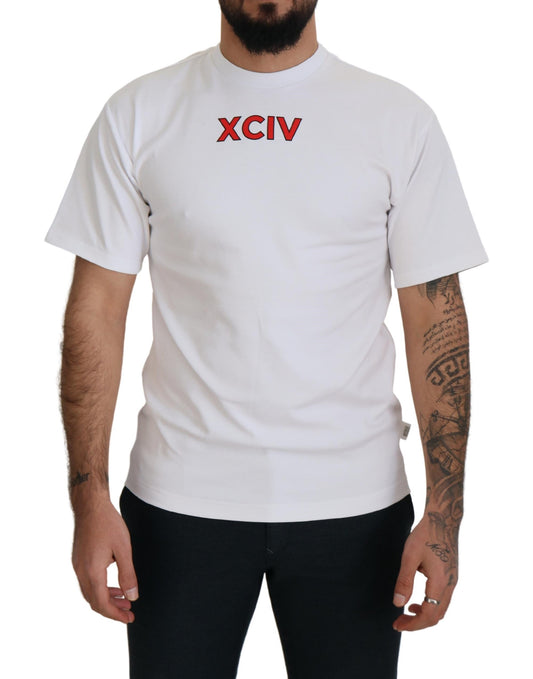 T-shirt GCDS en coton à manches courtes avec imprimé logo blanc.